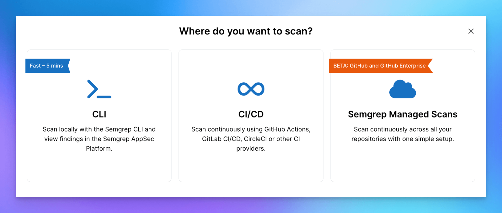 semgrep scanning options